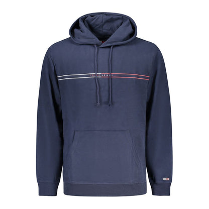 Hooded Sweatshirt Hoodie by Tommy Hilfiger for men in cotton blue, signature & print features an avant-garde silhouette, showcasing a sophisticated hooded neckline and detail for a truly avant-garde finish.