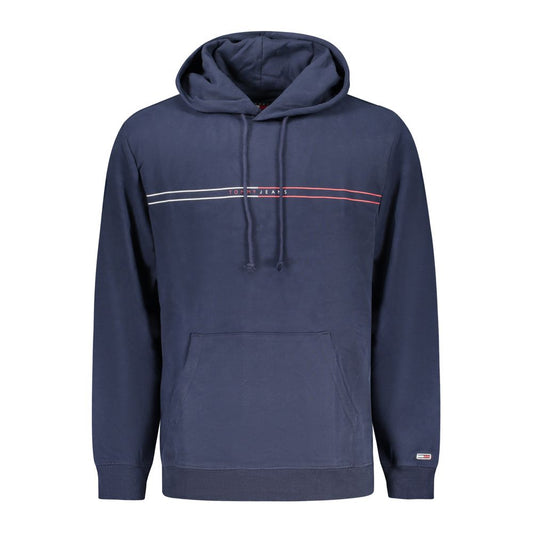 Hooded Sweatshirt Hoodie by Tommy Hilfiger for men in cotton blue, signature & print features an avant-garde silhouette, showcasing a sophisticated hooded neckline and detail for a truly avant-garde finish.