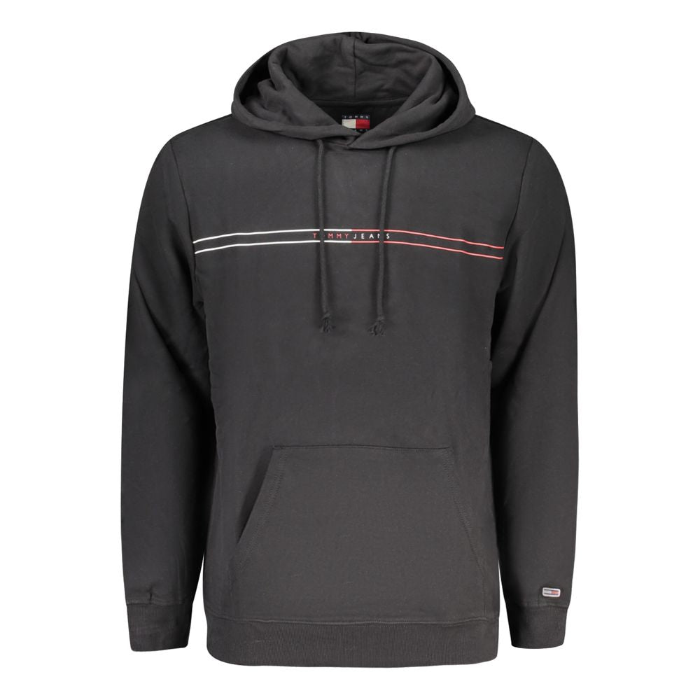 Hooded Sweatshirt Hoodie by Tommy Hilfiger for men in cotton black & print features a authentic silhouette, showcasing a sophisticated hooded neckline and authentic detail for a refined finish.