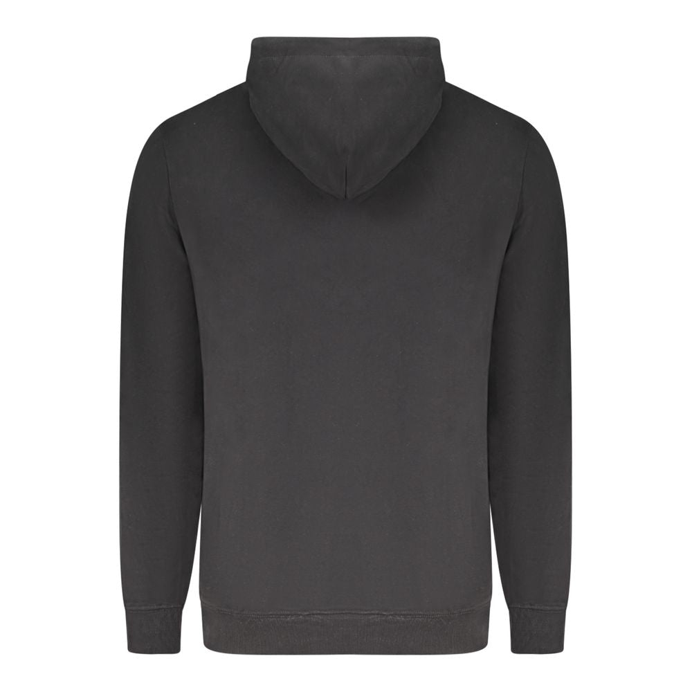 Sweatshirt Hoodie by Tommy Hilfiger for men in cotton black, signature & print features an avant-garde silhouette, showcasing a sophisticated and detail for a truly avant-garde finish.