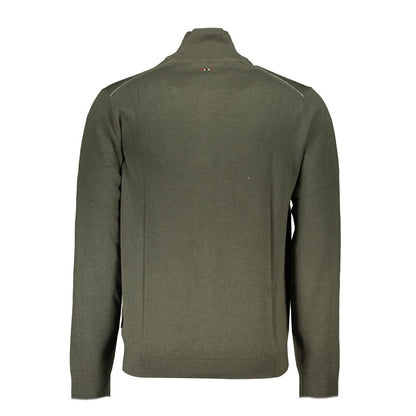 Sweater by Napapijri for men in fabric green features an tactile silhouette, showcasing a sophisticated and tactile for a refined finish.