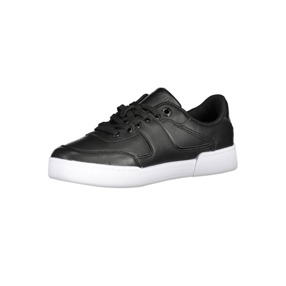 Sneakers by Tommy Hilfiger for women in polyester polyethylene leather black features a sumptuous design, perfectly showcasing the sumptuous athletic style of this Women's Athletic Polyester Polyethylene Leather Sneakers.