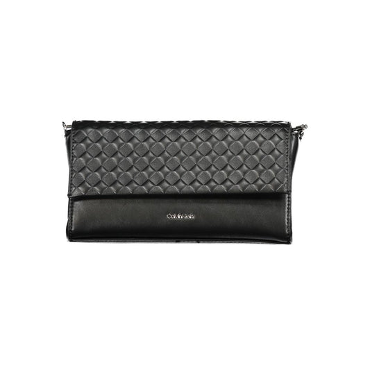 Quilted Crossbody Flap Convertible Handbag by Calvin Klein for women in polyester faux leather black features a refined silhouette, showcasing a secure flap & magnetic and refined cardholder with versatile crossbody-strap for a refined finish.