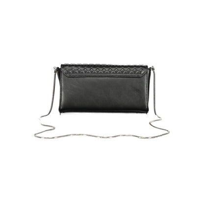 Quilted Crossbody Flap Convertible Handbag by Calvin Klein for women in polyester faux leather black features an exquisite silhouette, showcasing a secure flap & magnetic, ample cardholder, and versatile crossbody-strap for exquisite style.