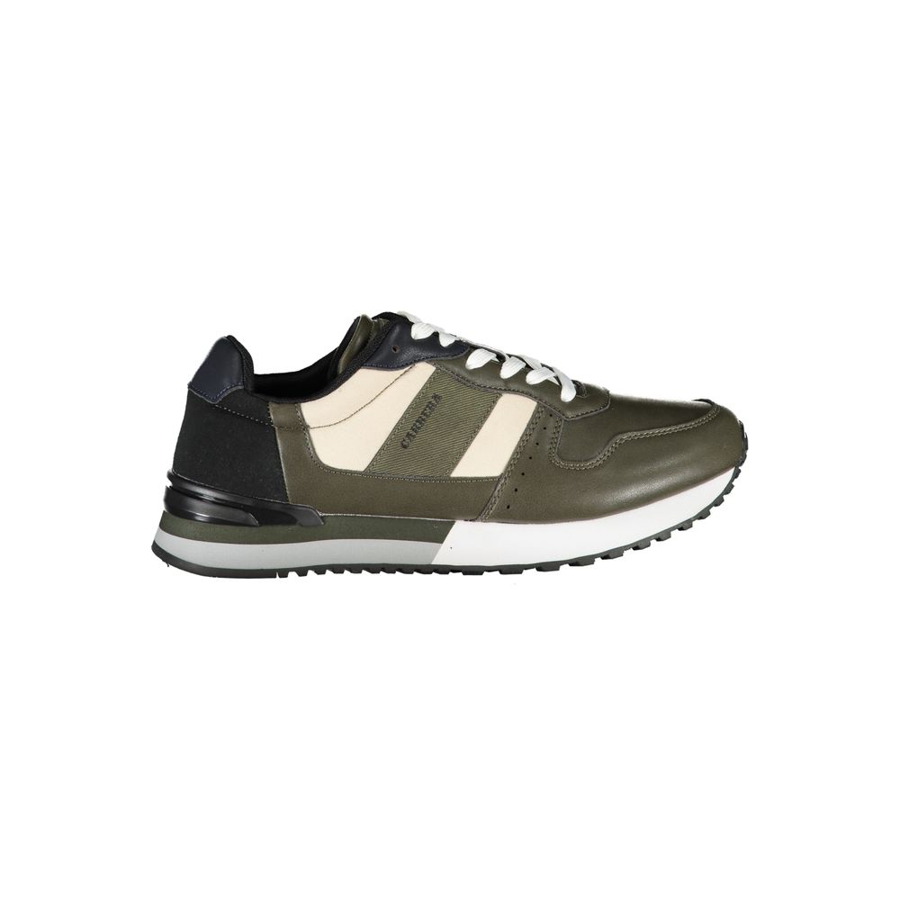 Sneakers by Carrera for men in polyester & polyurethane beige & green presents a sumptuous silhouette from the Men's Athletic Polyester & Polyurethane Sneakers collection, showcasing a sumptuous athletic style for an elevated aesthetic.