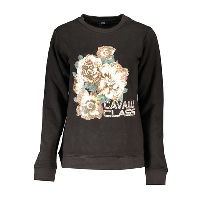 Sweatshirt by Cavalli Class for women in cotton polyester black, signature & print features an provocated silhouette, detailed with a provocated and a refined for a sophisticated aesthetic.