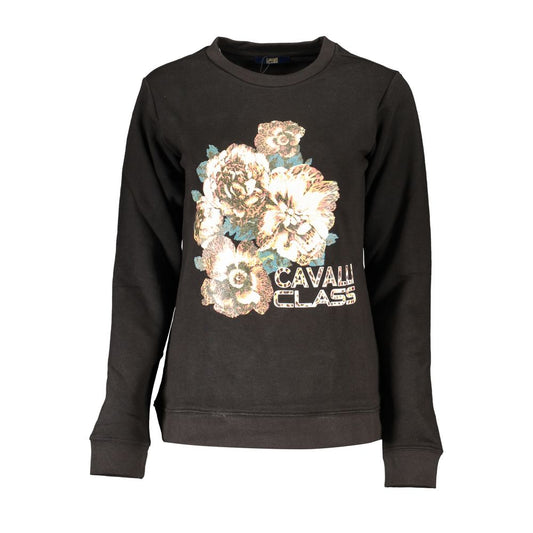 Sweatshirt by Cavalli Class for women in cotton polyester black, signature & print features an provocated silhouette, detailed with a provocated and a refined for a sophisticated aesthetic.