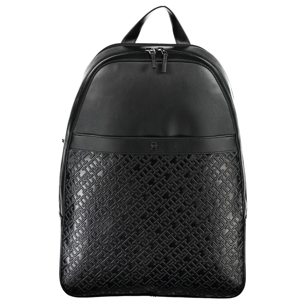 Travel Backpack by Tommy Hilfiger for men in polyethylene black features a architectural Urban Traveler Polyethylene Travel Backpack design with a secure zipper, ample external-pockets, internal-pockets & laptop-compartment, and versatile handle, backpack-strap & adjustable-strap for a architectural finish.