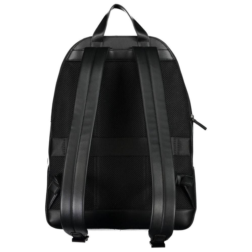 Travel Backpack by Tommy Hilfiger for men in polyethylene black features an stately silhouette from the Urban Traveler Polyethylene Travel Backpack range, with a secure zipper, ample external-pockets, internal-pockets & laptop-compartment, and versatile handle, backpack-strap & adjustable-strap.