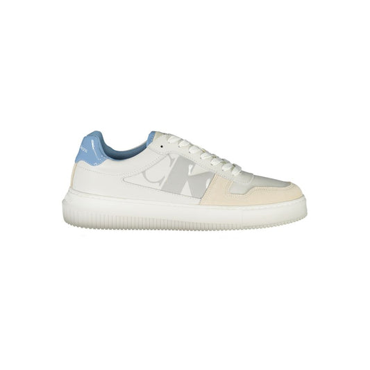 Sneakers by Calvin Klein for men in faux leather & carbon white & print features an sumptuous design from the Men's Fashion Faux Leather & Carbon Sneakers collection, highlighting a sumptuous fashion style for a premium, high-fashion look.