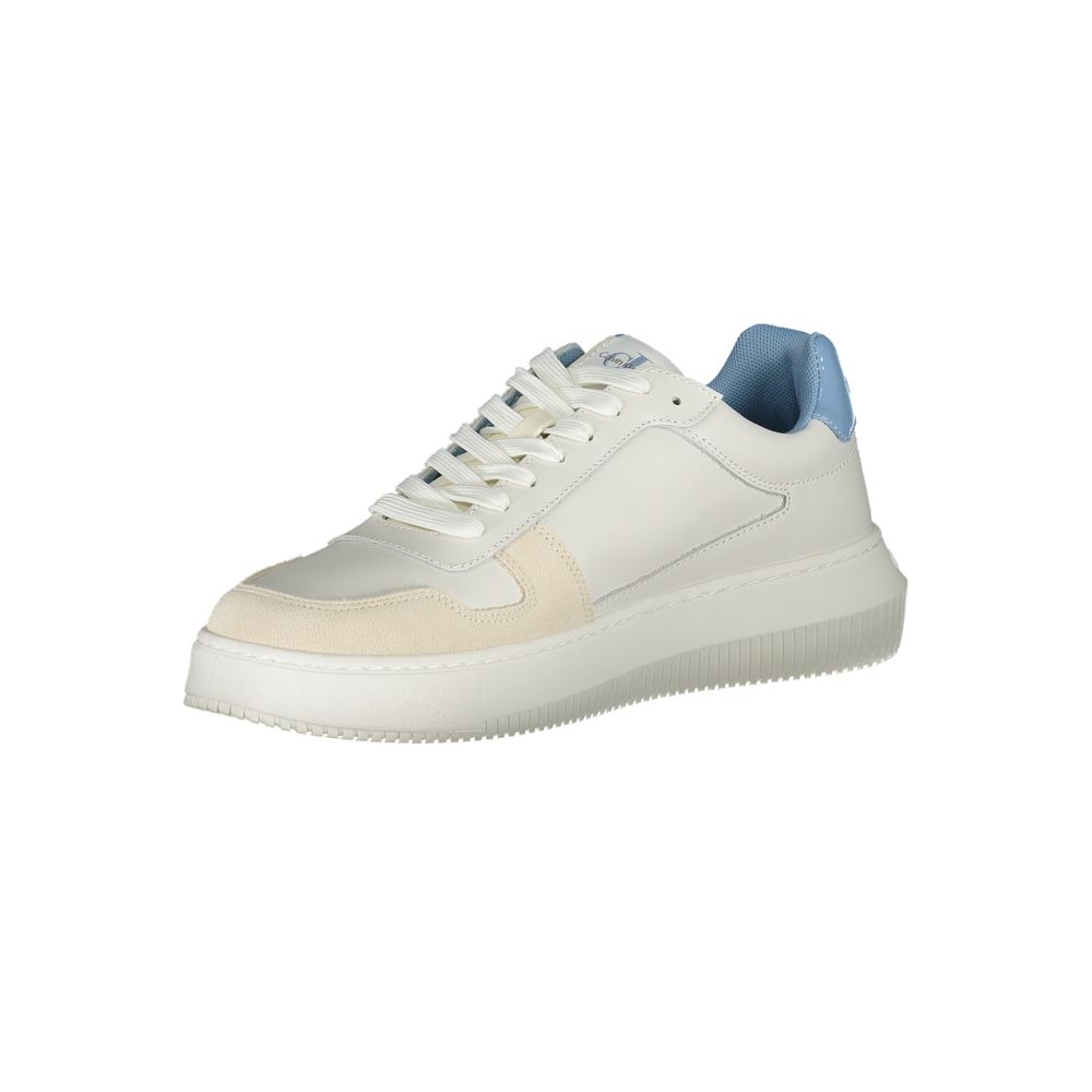 Sneakers by Calvin Klein for men in faux leather & carbon white & print features a sumptuous design, perfectly showcasing the sumptuous fashion style of this Men's Fashion Faux Leather & Carbon Sneakers.