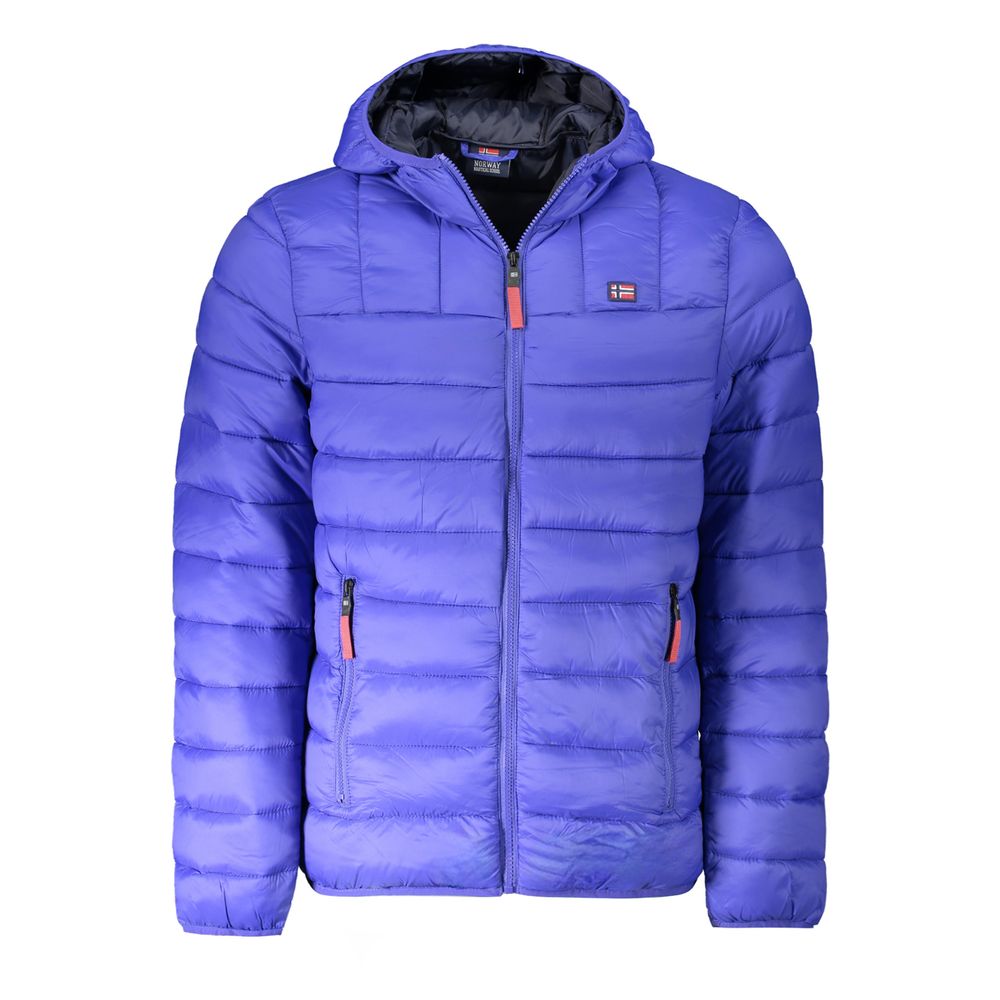 Hooded Windbreaker Jacket by Norway 1963 for men in polyamide blue features an perennial silhouette with a refined hooded neckline and perennial pockets, hooded & windproof for a sophisticated weather-resistant look.