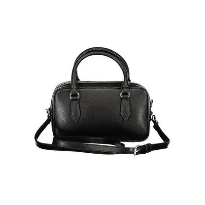 Handbag by Mario Valentino for women in polyethylene black features a refined silhouette, showcasing a secure zipper, organized internal-pockets, and versatile shoulder-strap, adjustable-strap & handle for a refined finish.