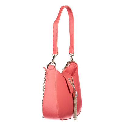 This Handbag by Mario Valentino for women in polyethylene and pink & signature presents a sculptural silhouette featuring a secure zipper, ample internal-pockets, and versatile shoulder-strap, detachable-strap & handle for a sculptural finish.
