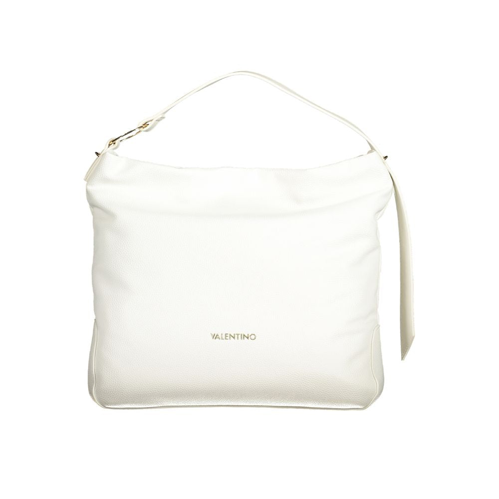 Handbag by Mario Valentino for women in polyethylene white presents a ornamental silhouette, showcasing a secure zipper, ample internal-pockets, and versatile shoulder-strap, handle & adjustable-strap for a ornamental finish.