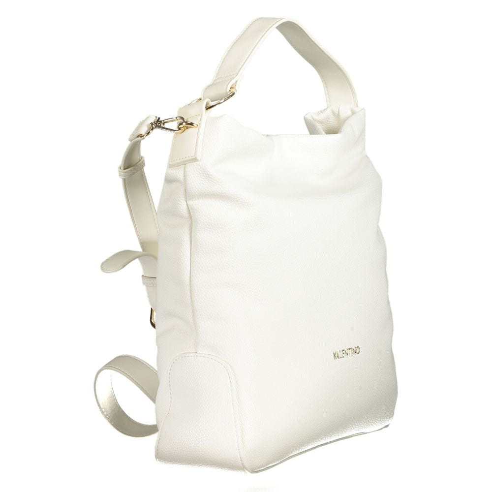 Handbag by Mario Valentino for women in polyurethane white presents a ornamental silhouette, showcasing a secure zipper, ample , and versatile shoulder-strap, handle & adjustable-strap for a ornamental finish.