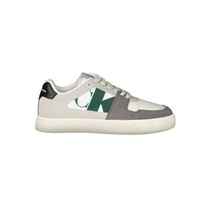Athletic Sneakers Calvin Klein men polyester polyethylene leather black, gray, green & white featuring a avant-garde Men's Athletic Polyester Polyethylene Leather Sneakers design with a avant-garde athletic style for a refined finish.