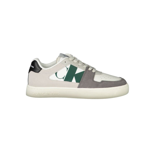 Athletic Sneakers Calvin Klein men polyester polyethylene leather black, gray, green & white featuring a avant-garde Men's Athletic Polyester Polyethylene Leather Sneakers design with a avant-garde athletic style for a refined finish.