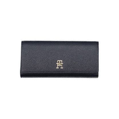 Cardholder Wallet by Tommy Hilfiger for women in polyethylene faux leather blue presents a streamlined silhouette, showcasing the sophisticated design of the Polyethylene Faux Leather Cardholder Wallet collection with functional card-organization compact-design coin-purse.