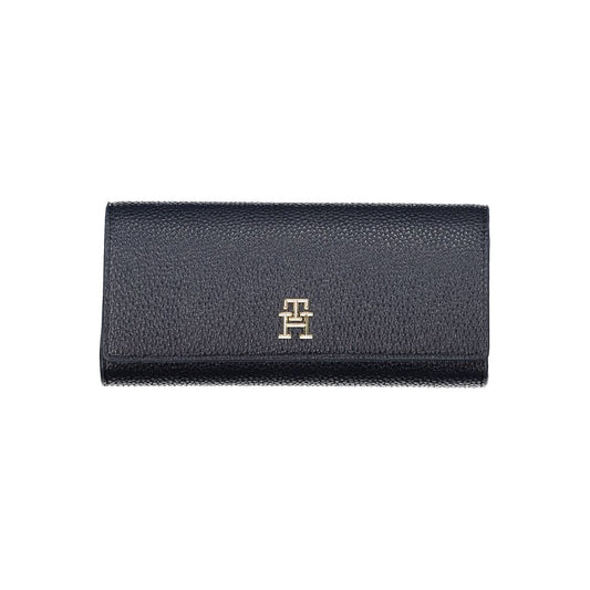 Cardholder Wallet by Tommy Hilfiger for women in polyethylene faux leather blue presents a streamlined silhouette, showcasing the sophisticated design of the Polyethylene Faux Leather Cardholder Wallet collection with functional card-organization compact-design coin-purse.