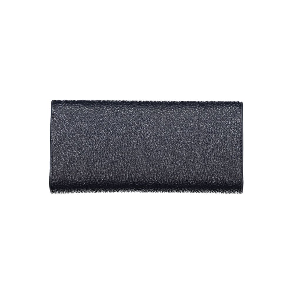 Cardholder Wallet by Tommy Hilfiger for women in polyethylene faux leather blue showcases a refined silhouette, artfully capturing the essence of the refined Polyethylene Faux Leather Cardholder Wallet design with functional card-organization compact-design coin-purse.