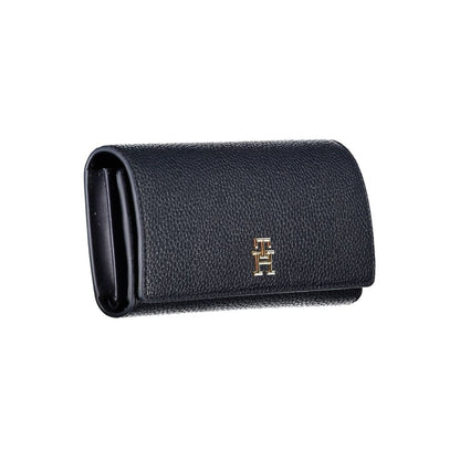 Cardholder Wallet by Tommy Hilfiger for women in polyethylene faux leather blue features a streamlined silhouette, showcasing the streamlined Polyethylene Faux Leather Cardholder Wallet design with sophisticated card-organization compact-design coin-purse for a premium look.