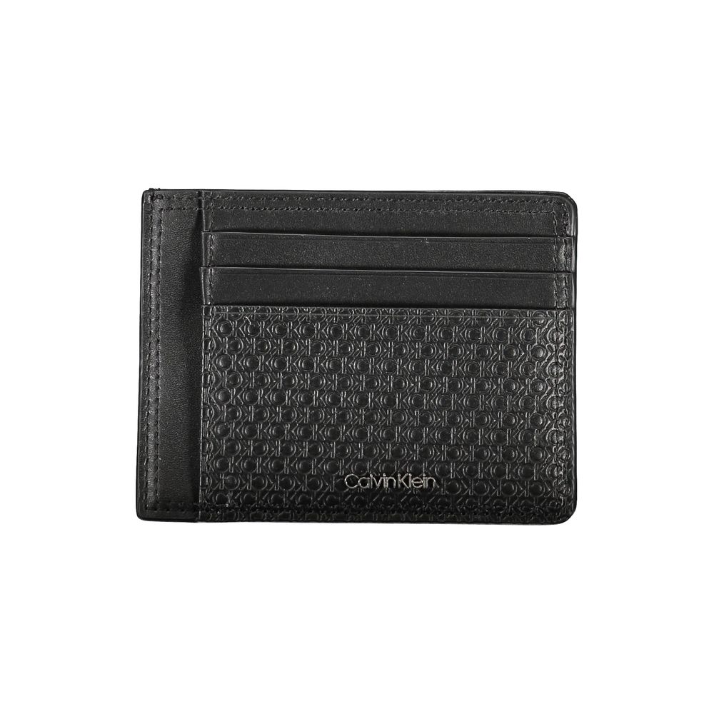 Cardholder Wallet by Calvin Klein for men in leather & plastic black features a streamlined silhouette, showcasing the streamlined Leather & Plastic Cardholder Wallet design with sophisticated card-organization compact-design coin-purse for a premium look.