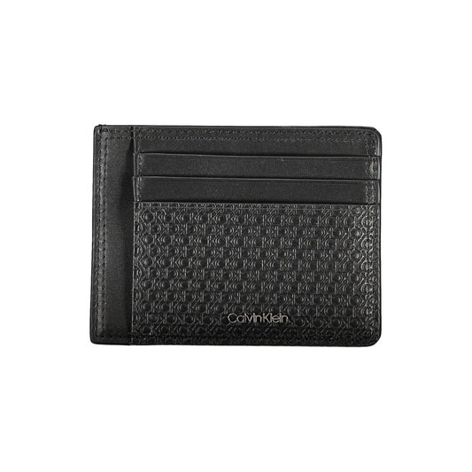 Cardholder Wallet by Calvin Klein for men in leather & plastic black features a streamlined silhouette, showcasing the streamlined Leather & Plastic Cardholder Wallet design with sophisticated card-organization compact-design coin-purse for a premium look.
