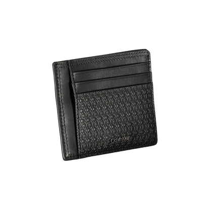 Cardholder Wallet by Calvin Klein for men in leather & plastic black showcases a refined silhouette, artfully capturing the essence of the refined Leather & Plastic Cardholder Wallet design with functional card-organization compact-design coin-purse.