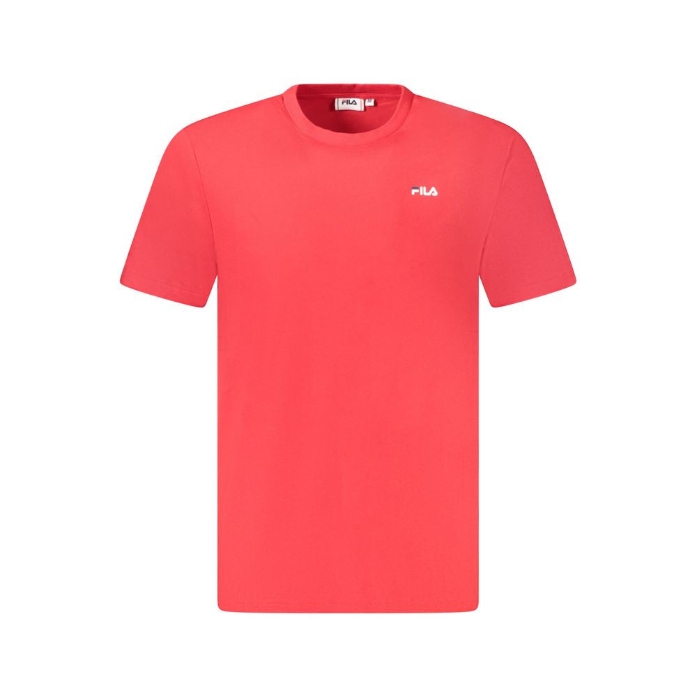T-Shirt by Fila for men in organic cotton red & print showcases a dramatic silhouette, elegantly detailed with a dramatic crew neckline and short-sleeve for a truly dramatic finish.