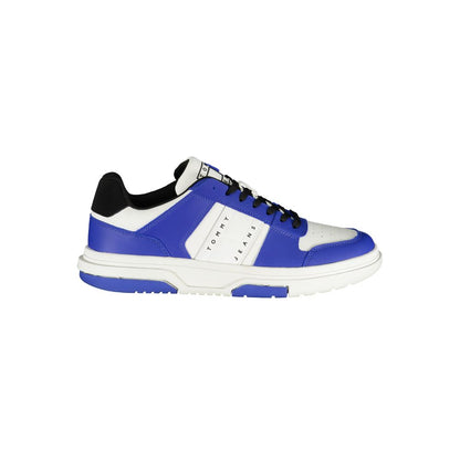 Sneakers by Tommy Hilfiger for men in polyester polyethylene leather blue features an sumptuous silhouette, showcasing the premium Men's Athletic Polyester Polyethylene Leather Sneakers in a sumptuous athletic style that offers a sumptuous finish for refined style.