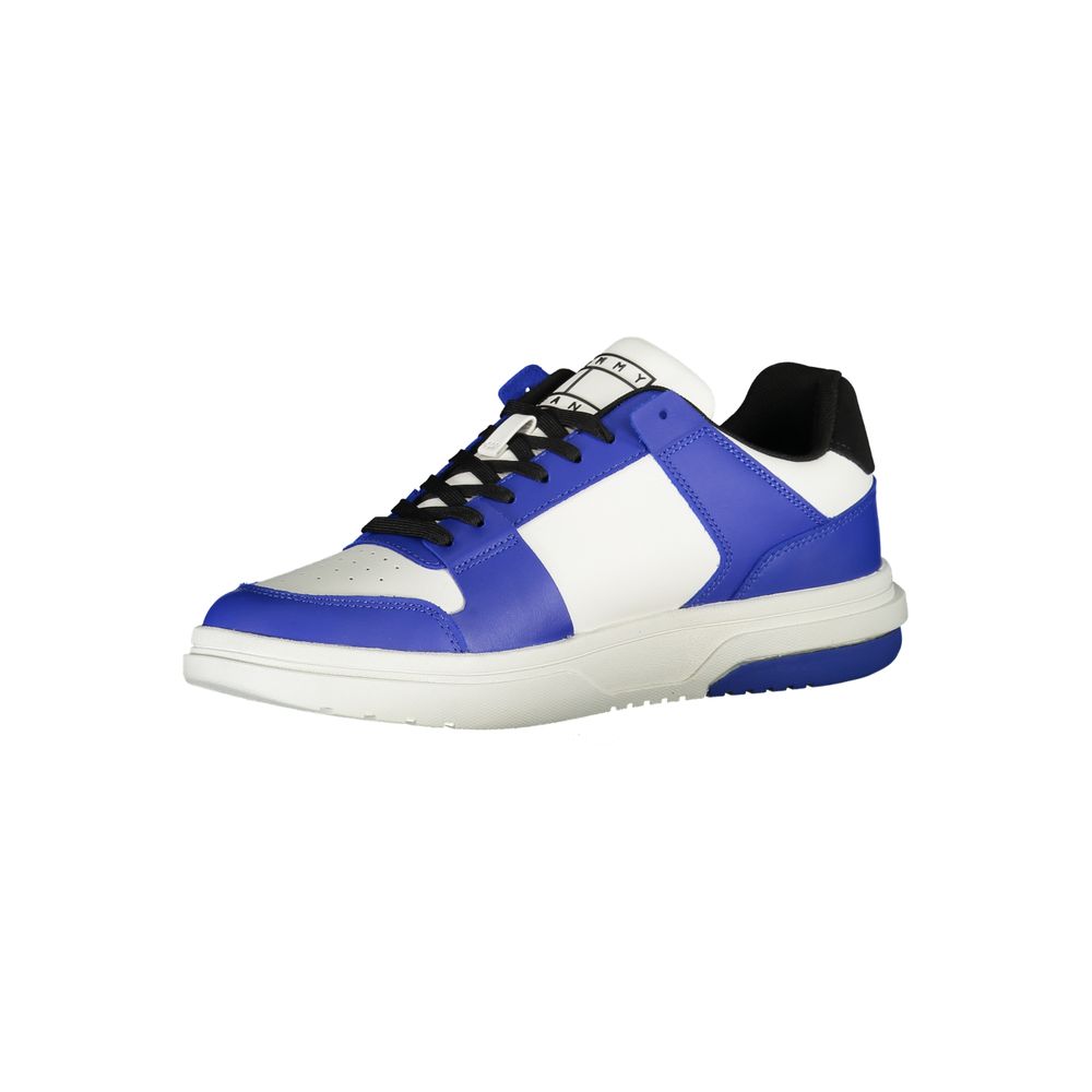 Sneakers by Tommy Hilfiger for men in polyester polyethylene leather blue features an opulent silhouette from the Men's Athletic Polyester Polyethylene Leather Sneakers collection, showcasing a signature athletic style with an opulent finish.
