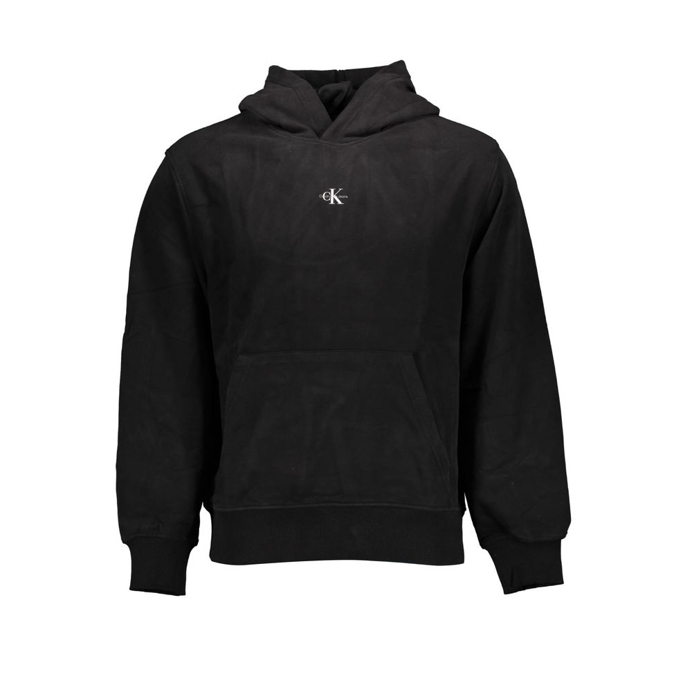 Hooded Sweatshirt Hoodie by Calvin Klein for men in cotton black & print features a slouchy chic silhouette, detailed with a slouchy chic and a signature hooded neckline for an elevated aesthetic.