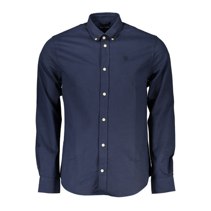 Shirt by North Sails for men in cotton blue showcases a sleek silhouette, elegantly detailed with a sleek button-down-collar neckline and for a sleek finish.