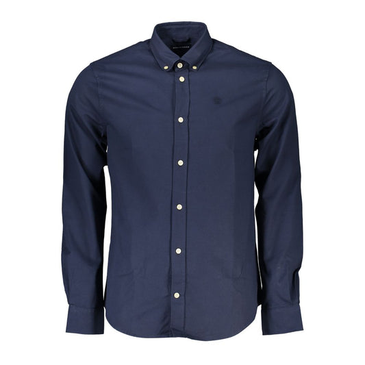 Shirt by North Sails for men in cotton blue showcases a sleek silhouette, elegantly detailed with a sleek button-down-collar neckline and for a sleek finish.