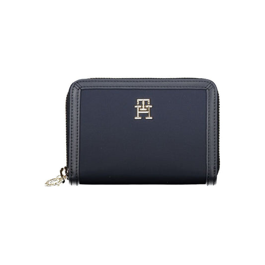 Wallet by Tommy Hilfiger for women in polyester & polyethylene blue showcases a refined silhouette, artfully capturing the essence of the refined Polyester & Polyethylene Wallet design with functional eco-friendly coin-purse.