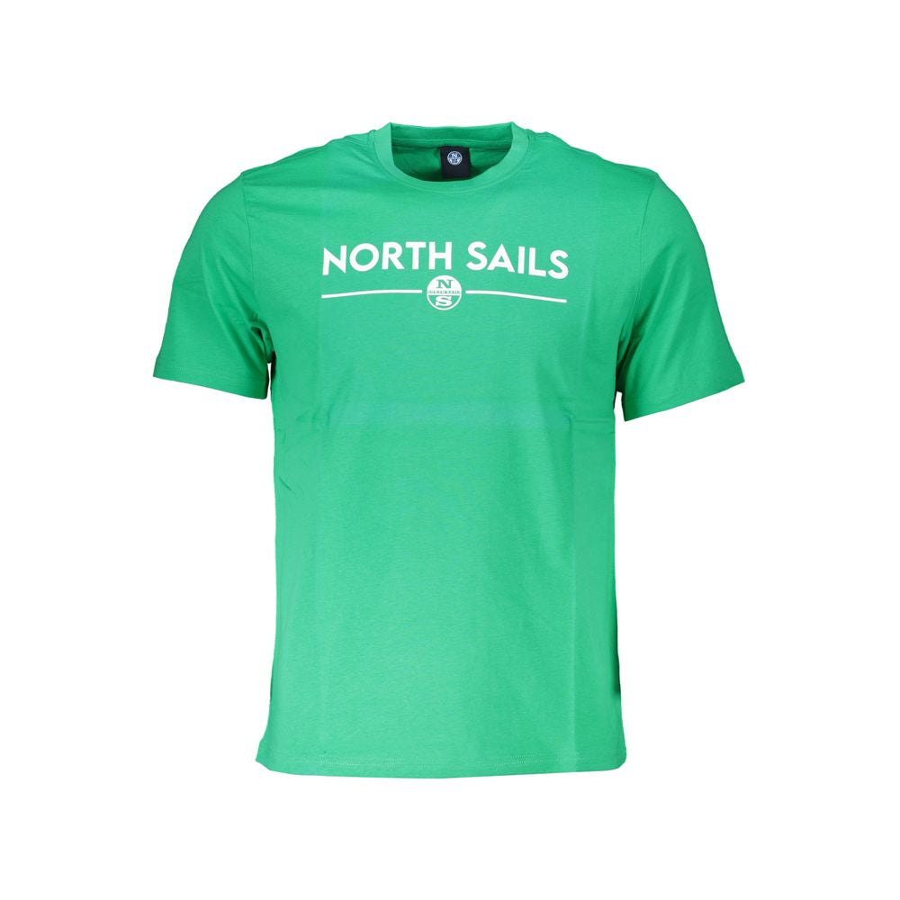 T-Shirt by North Sails for men in cotton green & print showcases a chic silhouette, artfully detailed with a chic crew neckline and for a chic finish.