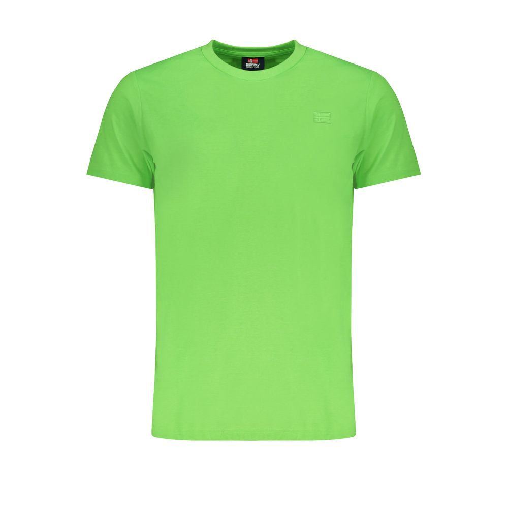 T-Shirt by Norway 1963 for men in cotton green features a plush silhouette, showcasing a sophisticated crew neckline and short-sleeve for a truly plush finish.