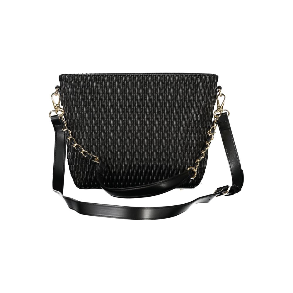 Handbag by Mario Valentino for women in polyethylene black & signature features a refined silhouette, showcasing a secure zipper, organized , and versatile shoulder-strap, adjustable-strap & handle for a refined finish.