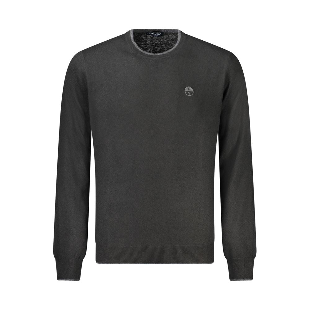 Sweatshirt by North Sails for men in cashmere viscose black showcases a slouchy chic silhouette, artfully detailed with a slouchy chic crew neckline and long-sleeve for a slouchy chic finish.