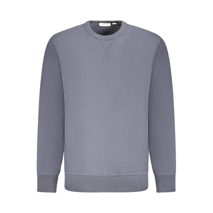 Sweatshirt by Calvin Klein for men in cotton blue showcases a slouchy chic silhouette, artfully detailed with a slouchy chic crew neckline and for a slouchy chic finish.