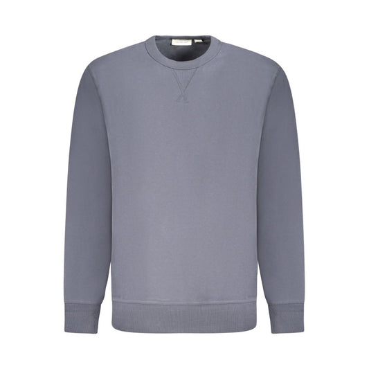 Sweatshirt by Calvin Klein for men in cotton blue showcases a slouchy chic silhouette, artfully detailed with a slouchy chic crew neckline and for a slouchy chic finish.