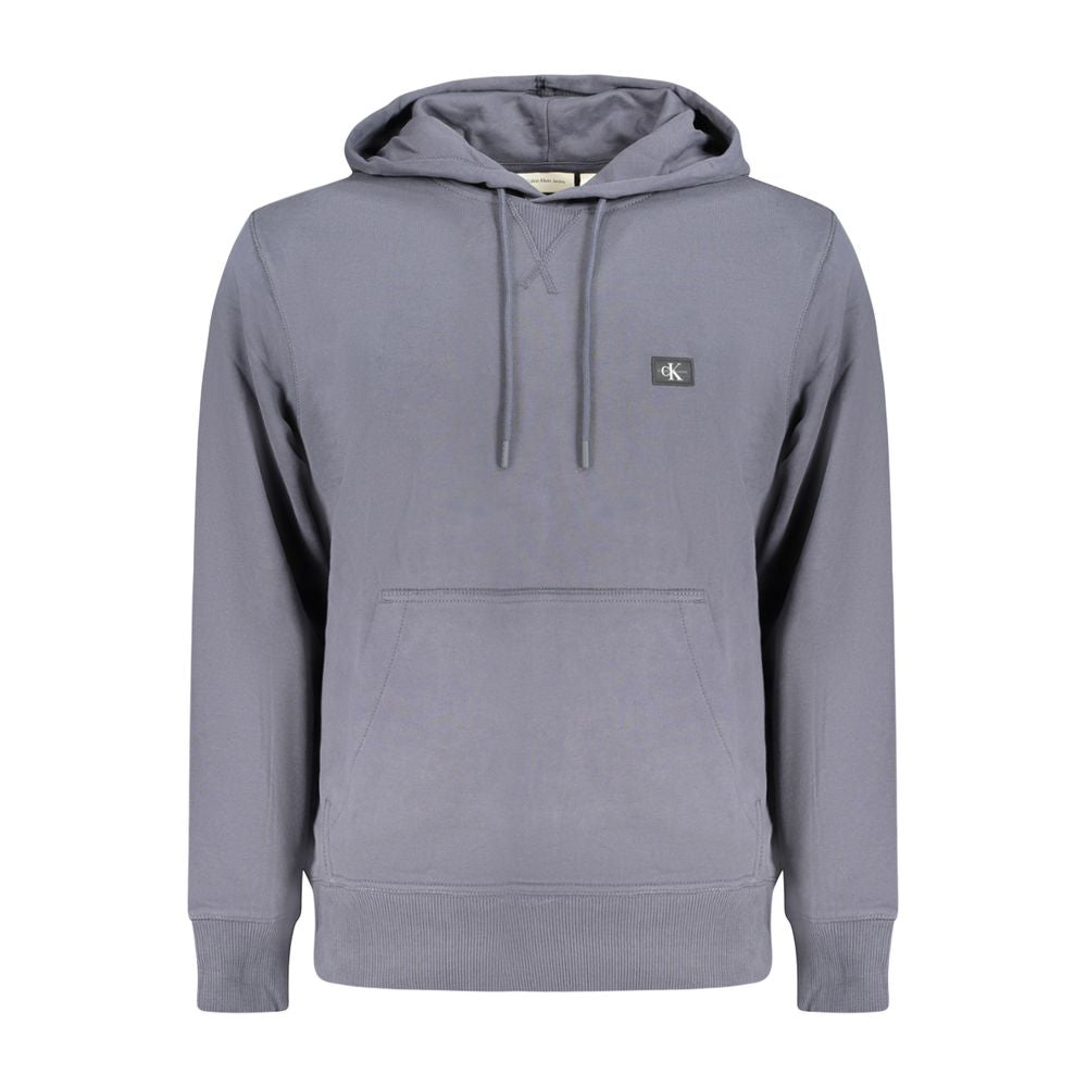 Hooded Sweatshirt Hoodie by Calvin Klein for men in stretch cotton blue features an luminous silhouette, showcasing a sophisticated hooded neckline and long-sleeve for a truly luminous look.