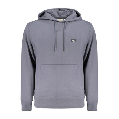 Hooded Sweatshirt Hoodie by Calvin Klein for men in stretch cotton blue features an luminous silhouette, showcasing a sophisticated hooded neckline and long-sleeve for a truly luminous look.