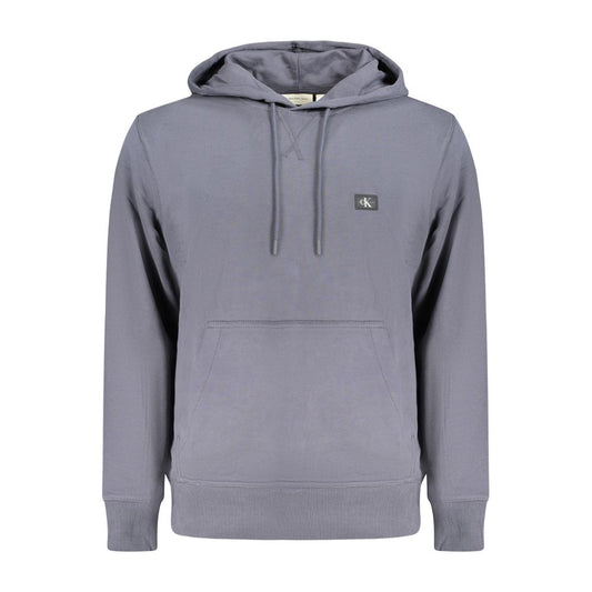 Hooded Sweatshirt Hoodie by Calvin Klein for men in stretch cotton blue features an luminous silhouette, showcasing a sophisticated hooded neckline and long-sleeve for a truly luminous look.