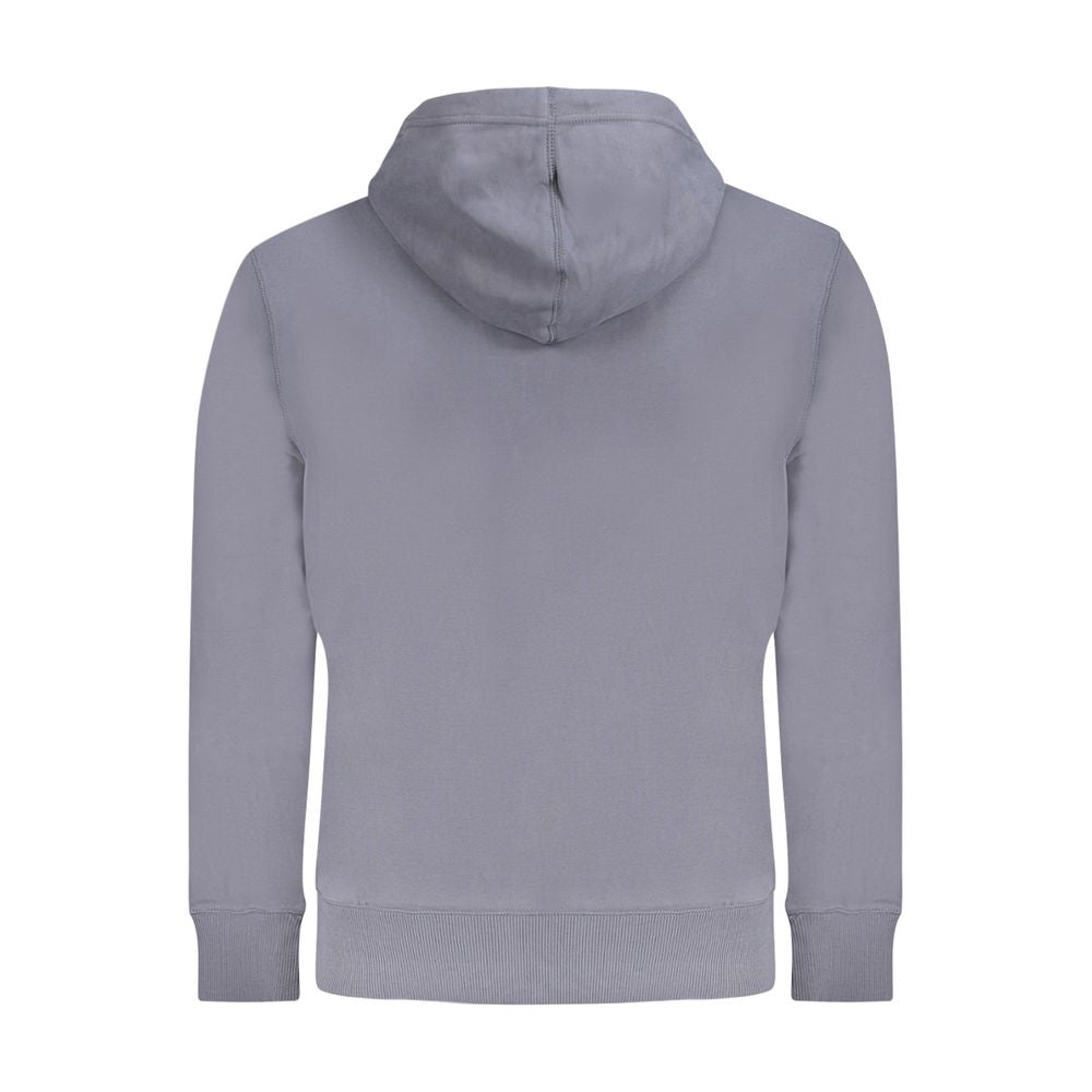 Hooded Sweatshirt Hoodie by Calvin Klein for men in stretch cotton blue features a slouchy chic silhouette, detailed with a slouchy chic and a signature for an elevated aesthetic.