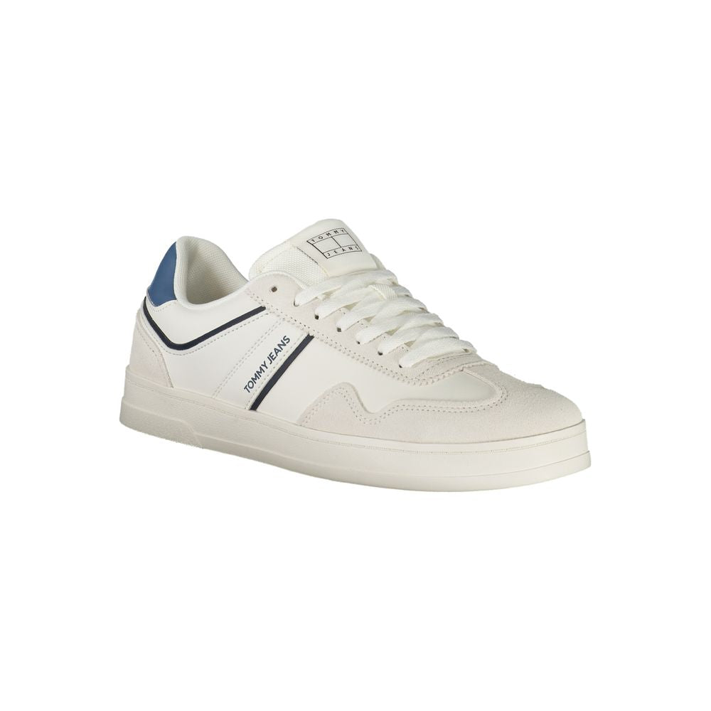 Sneakers by Tommy Hilfiger for men in polyethylene white features an opulent silhouette from the Men's Fashion Polyethylene Sneakers collection, showcasing a signature fashion style with an opulent finish.