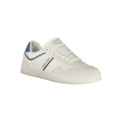 Sneakers by Tommy Hilfiger for men in polyethylene white features an opulent silhouette from the Men's Fashion Polyethylene Sneakers collection, showcasing a signature fashion style with an opulent finish.