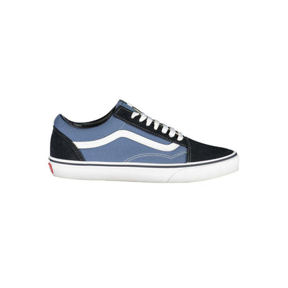 Sneakers by Vans for men in polyester polyethylene leather blue presents a sumptuous silhouette as Men's Fashion Polyester Polyethylene Leather Sneakers, expertly defined by a sumptuous fashion style for a sumptuous, high-fashion look.