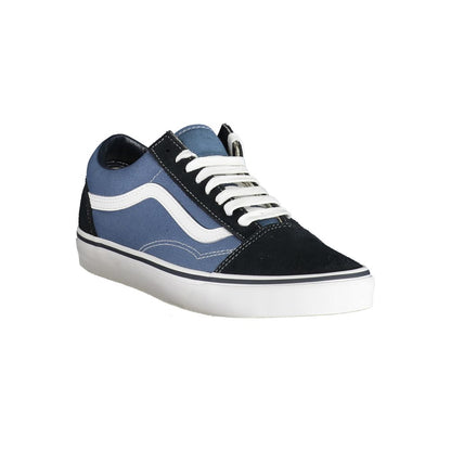 Sneakers by Vans for men in polyester polyethylene leather blue presents a sumptuous silhouette from the Men's Fashion Polyester Polyethylene Leather Sneakers collection, showcasing a sumptuous fashion style for an elevated aesthetic.